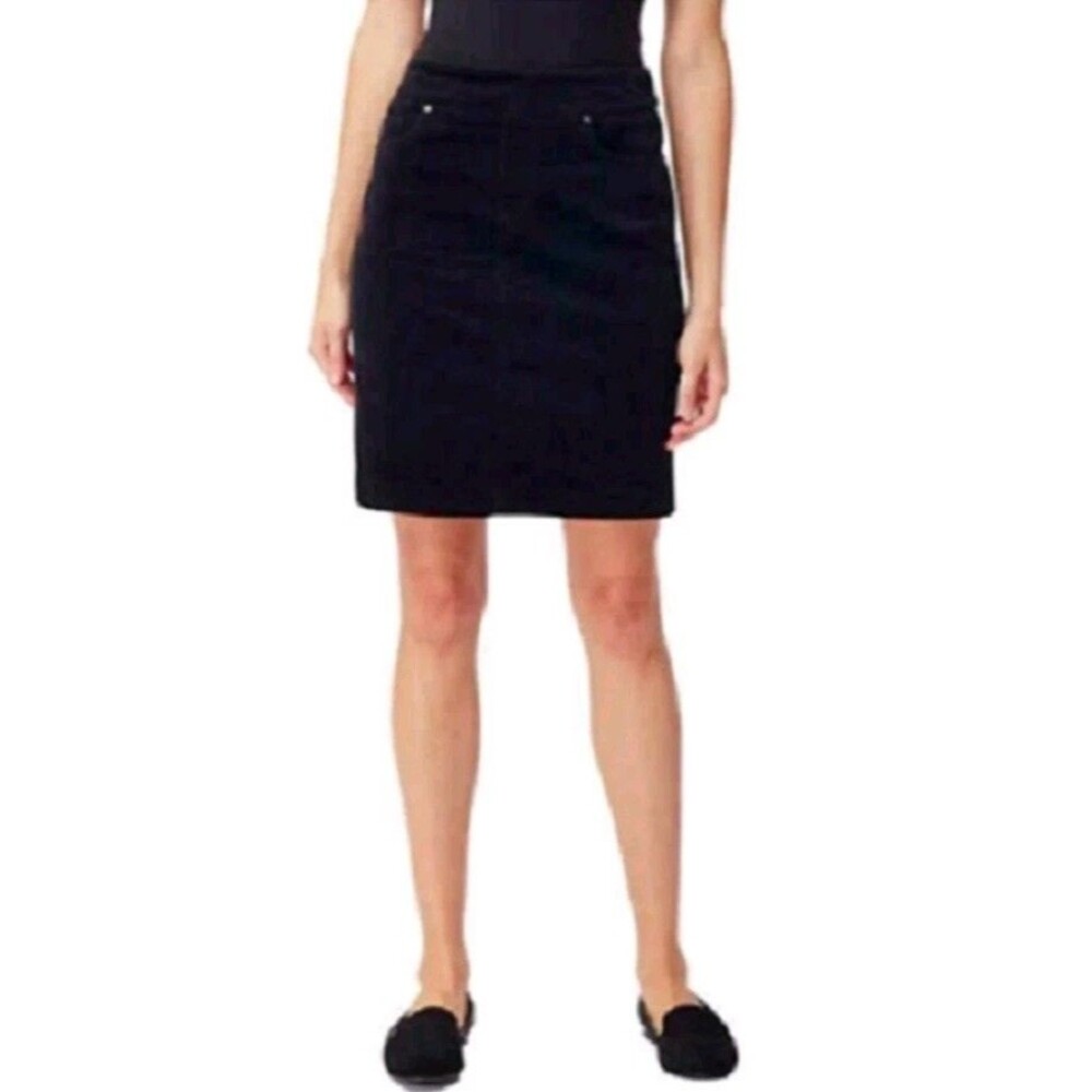 NEW S.C. & Co. Women's Pull-On Corduroy Skirt Black Size XS
